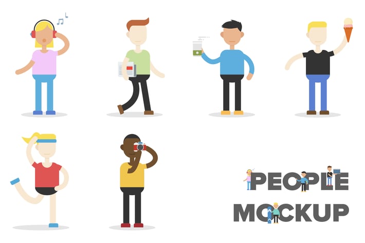 People Flat Mockup