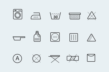 15 Laundry Symbols and Icons