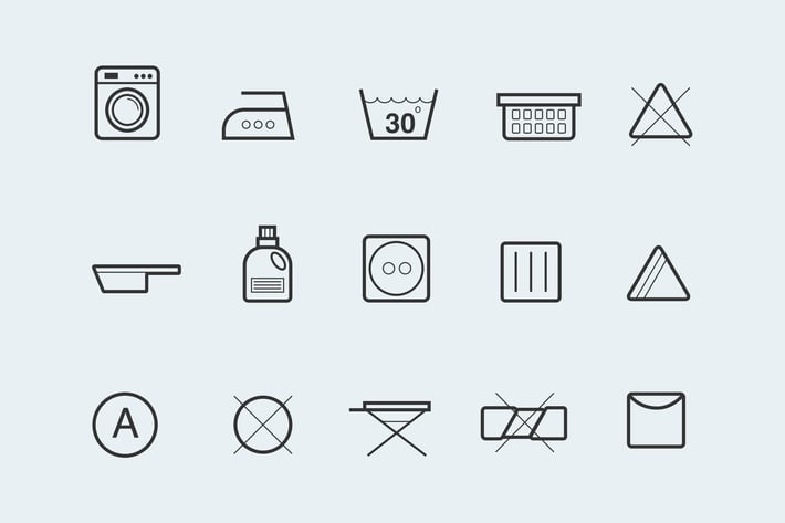 15 Laundry Symbols and Icons