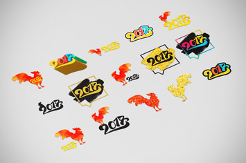 2017 New Year Symbols Set