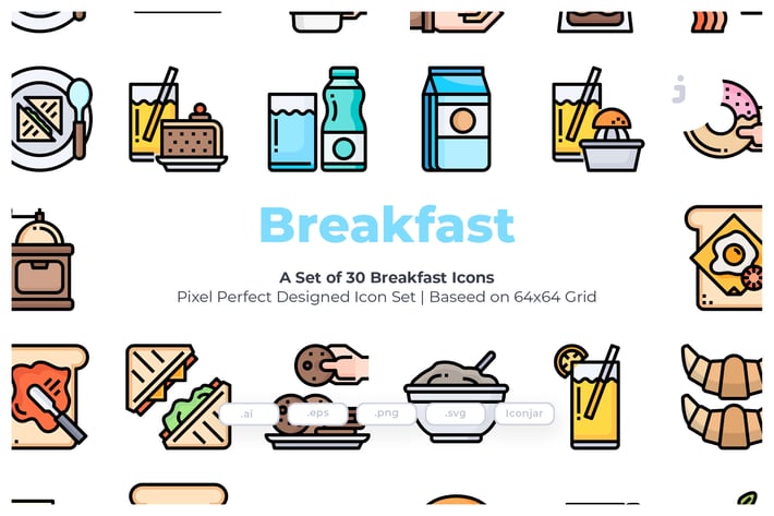 30 Breakfast Icons