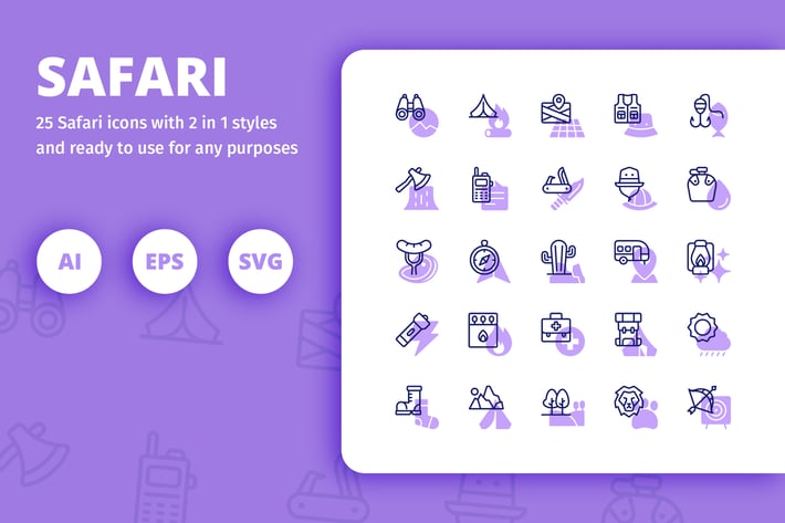 Safari Icons (Line and Solid)