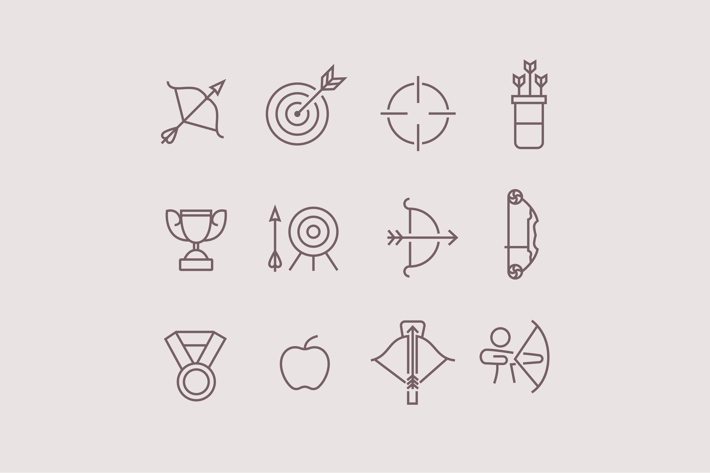 12 Archery Icons