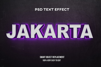 Purple glow on wall text effect