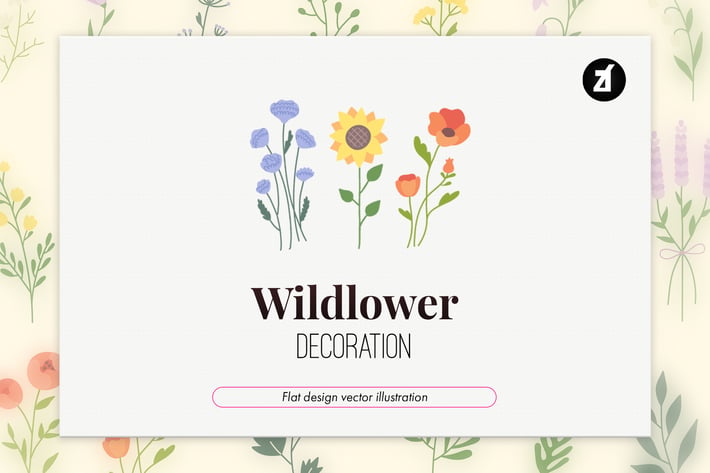 20 Wildflower elements decoration