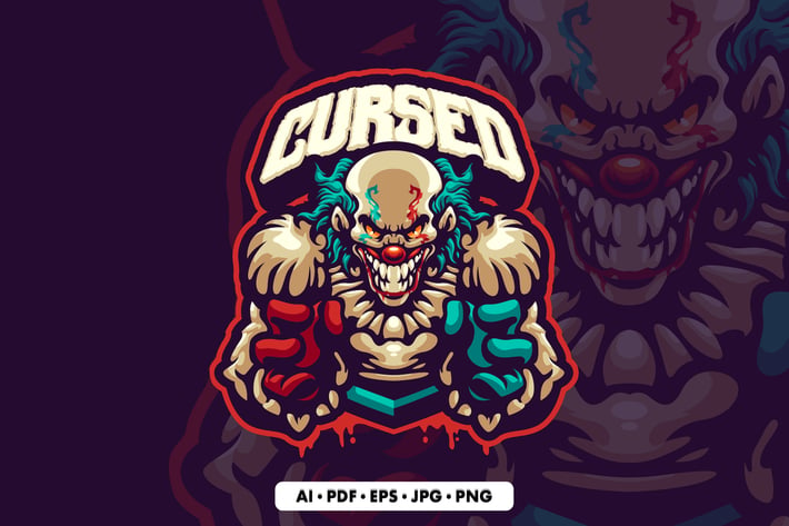 Cursed Clown Mascot logo