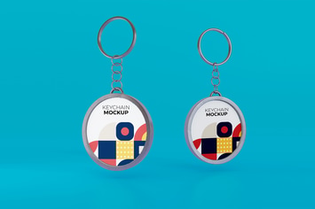 Mockup Keychain Metalic Round