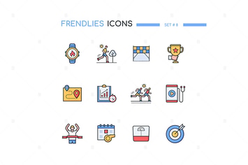 Running - Line Design Style Icons Set