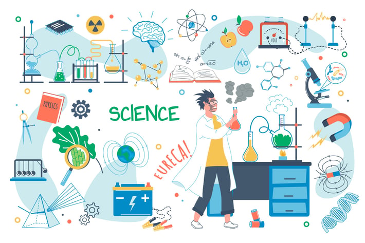 Science Concept Isolated Elements Set