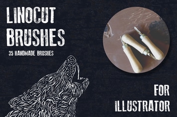 Linocut Brushes for Adobe Illustrator