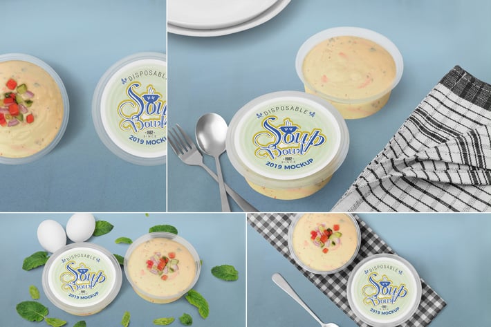 Disposable Soap Bowl Mockups