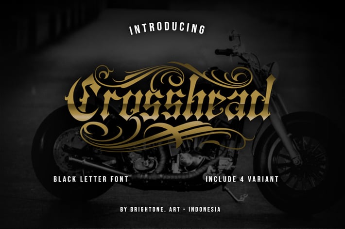 Crosshead - Blackletter type font