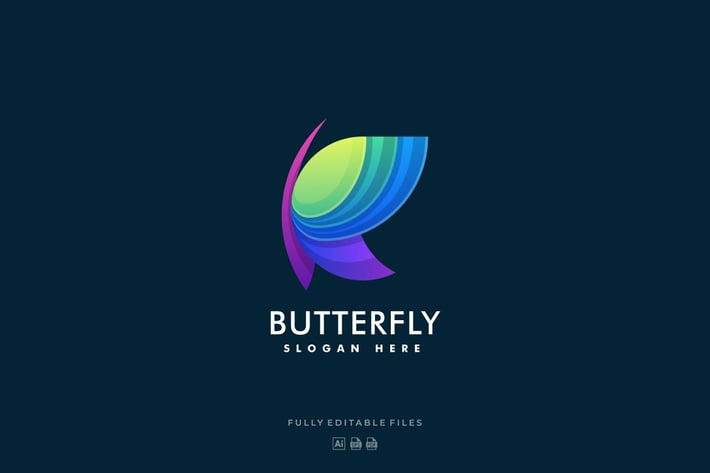 Abstract Butterfly Colorful Logo
