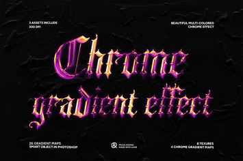 Gradient Chrome Text Effect