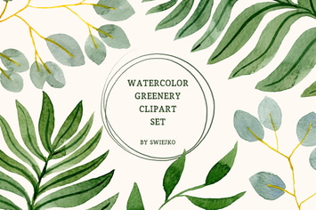 Simple leaves and seamles leafy patterns