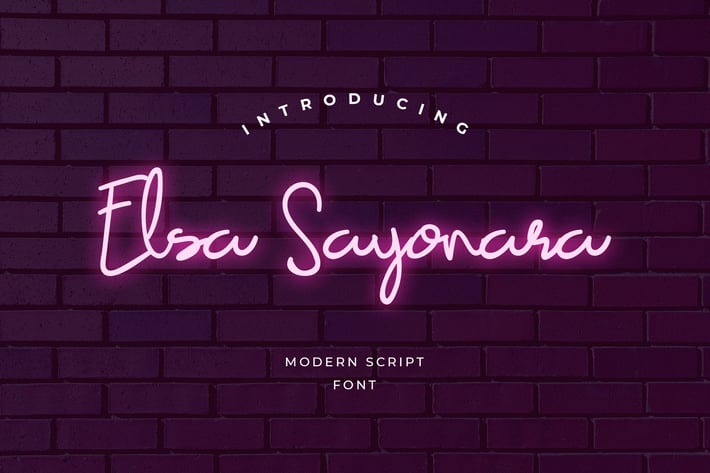 Elsa Sayonara Script Handwritten Monoline Font
