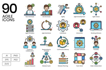90 Agile Icons (SVG)
