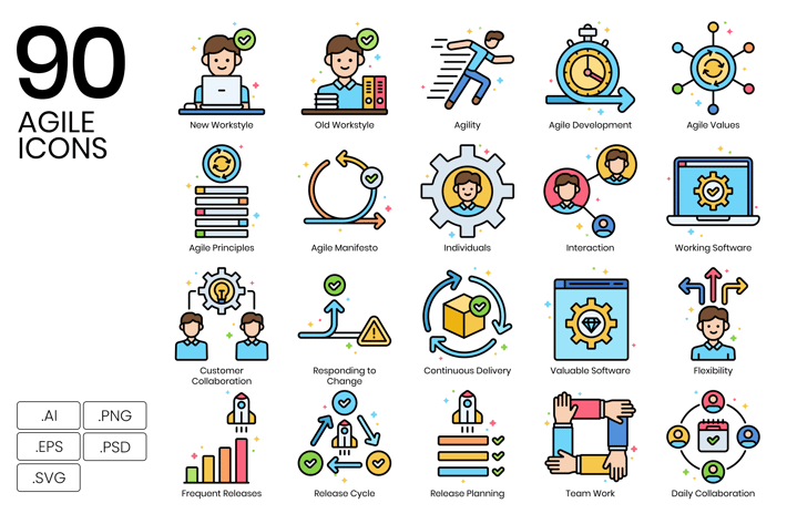 90 Agile Icons (SVG)
