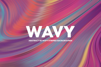 Abstract 3D Wavy Striped Backgrounds - Colorful 