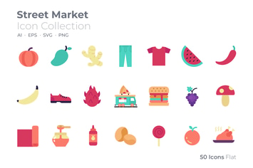 Street Market Color Icon