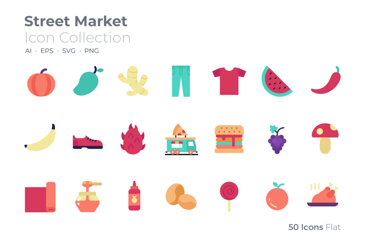 Street Market Color Icon