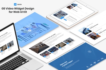 8 Videos Widget design for Web-UI Kit