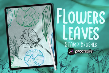 Flower & Leaves Brush Stamp Procreate