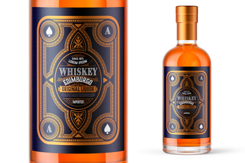 Vintage whiskey label layout