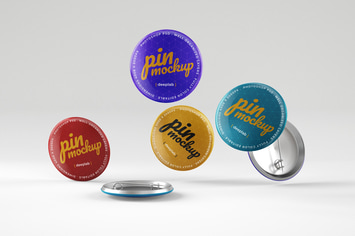 Glossy Pin Button Mockup