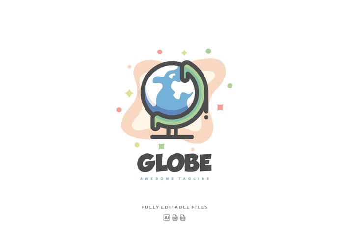 Simple Globe Color Line Logo