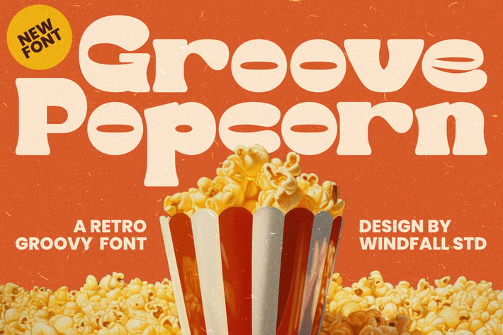 Groove Popcorn - Stylish Groovy Retro Font