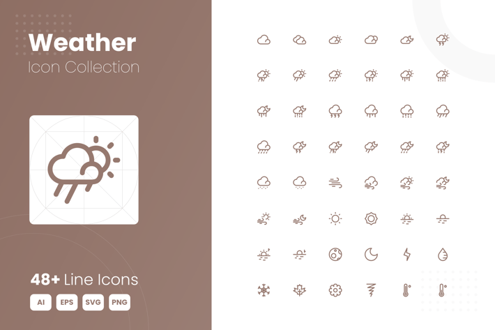 48 Weather Icon Collection