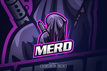 Hoodie man esport logo template