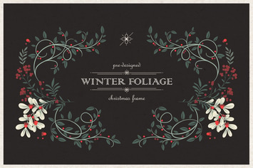 Winter Foliage // Pre-Designed Christmas Frame