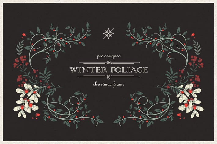 Winter Foliage // Pre-Designed Christmas Frame