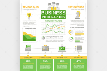 Business infograohics - flat design style poster