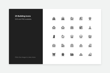 Building Icons - Line style