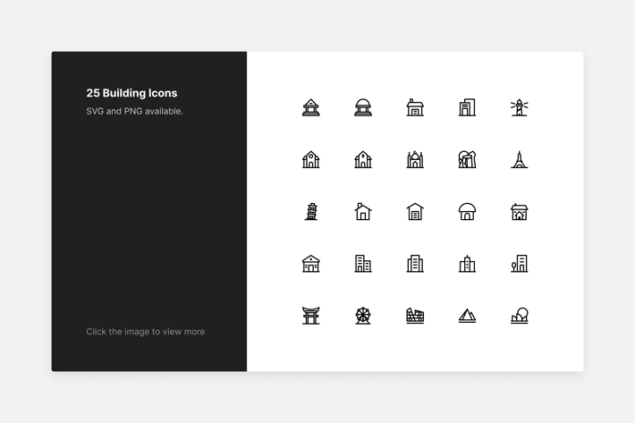 Building Icons - Line style