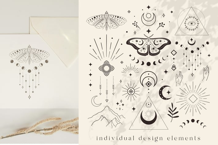 Divine Design Elements. Illustrations. Esoteric.