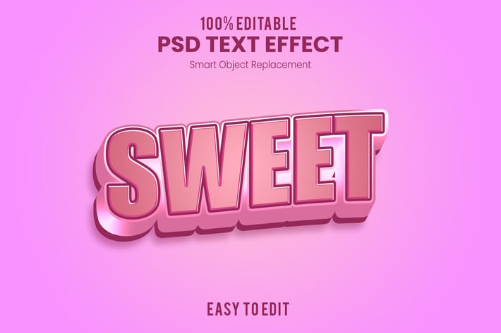 Sweet - 3D Text Effect PSD