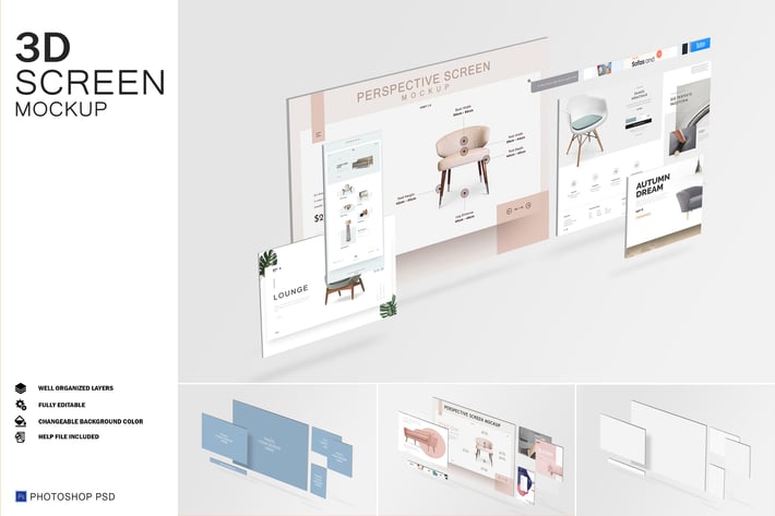 3D Screen Mockup
