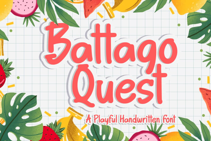 Battago Quest a Playful Handwritten Font