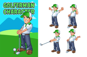 Golferman Mascot Character