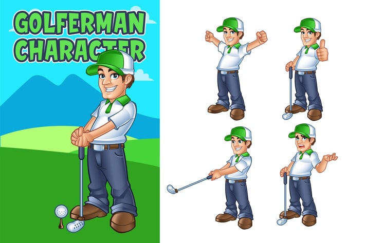 Golferman Mascot Character