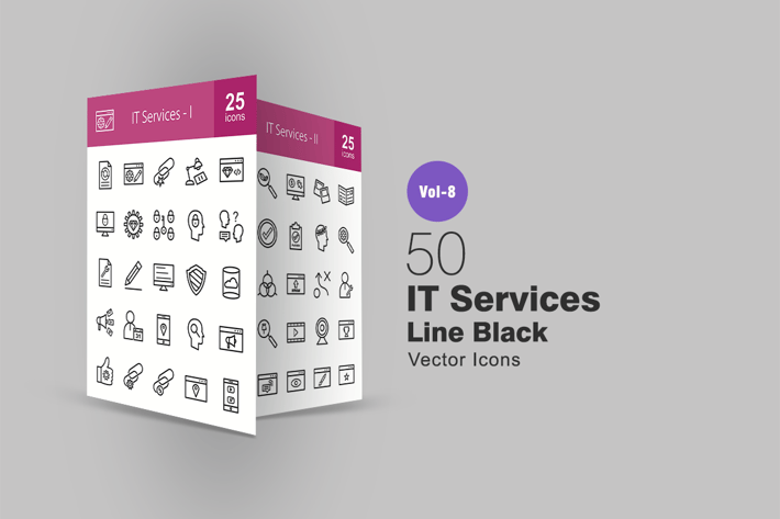 50 IT Services Line Icons
