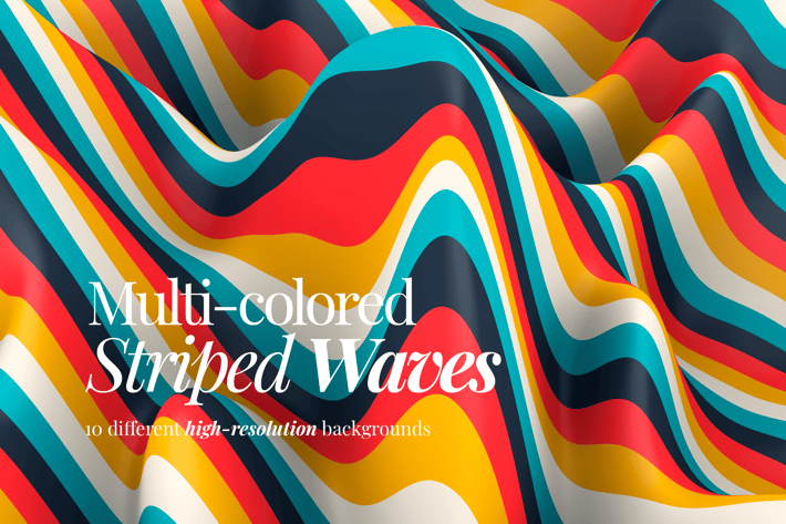 Multi-colored Striped Waves Backgrounds