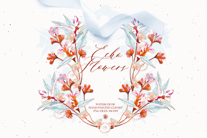 Echo Flowers - watercolor floral clipart set