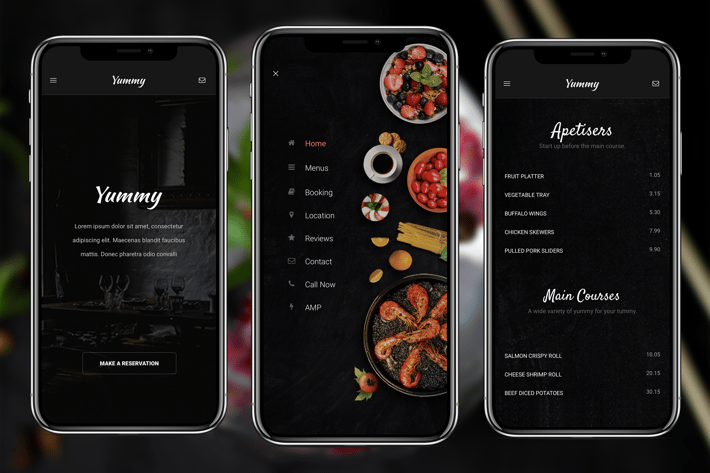 AMP Yummy Mobile | Google AMP Mobile Template