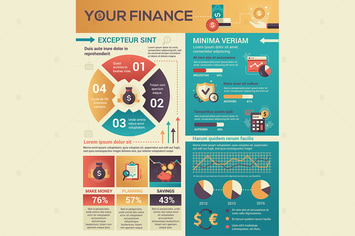 Your Finance - flat design style poster