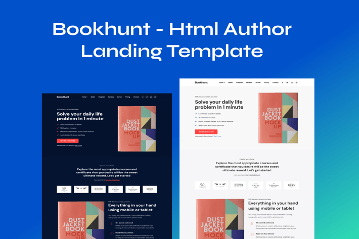 Bookhunt - Author e-Book Landing Template 